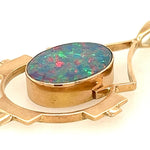 15ct Yellow Gold & Opal Handmade Vintage Pendant