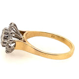 18ct Yellow & White Gold Diamond Halo Ring