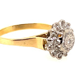 18ct Yellow & White Gold Diamond Halo Ring