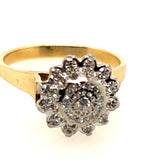 18ct Yellow & White Gold Diamond Halo Ring