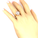 18ct Yellow & White Gold Diamond Halo Ring