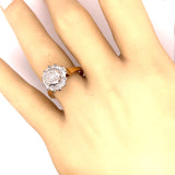 18ct Yellow & White Gold Diamond Halo Ring
