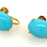 14ct Yellow Gold & Turquoise Screw Back Earrings