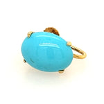 14ct Yellow Gold & Turquoise Screw Back Earrings