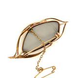 EXQUISITE 14CT YELLOW GOLD SINGLE STONE OPAL TRIPLET BROOCH