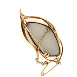 EXQUISITE 14CT YELLOW GOLD SINGLE STONE OPAL TRIPLET BROOCH