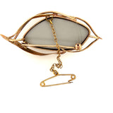 EXQUISITE 14CT YELLOW GOLD SINGLE STONE OPAL TRIPLET BROOCH
