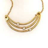 3 stone Diamond 18ct yellow gold necklet