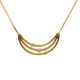 3 stone Diamond 18ct yellow gold necklet