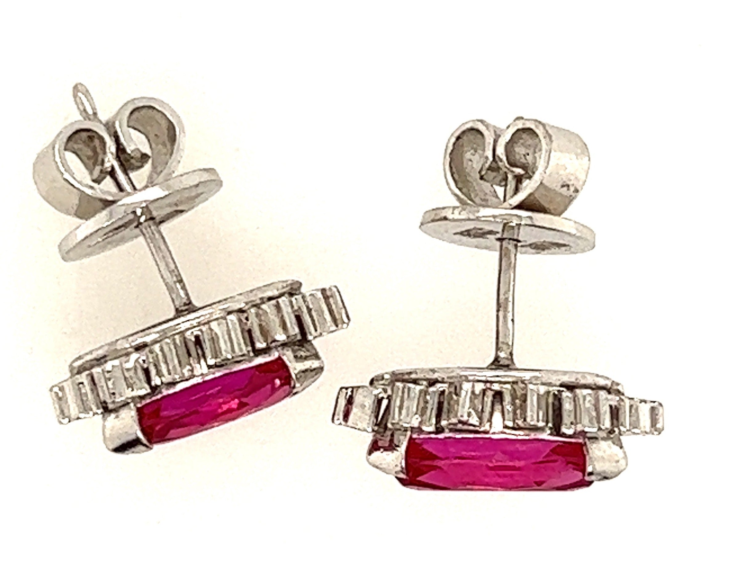 14ct White Gold & Ruby Handmade Stud Earrings