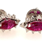 14ct White Gold & Ruby Handmade Stud Earrings