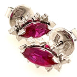 14ct White Gold & Ruby Handmade Stud Earrings