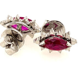 14ct White Gold & Ruby Handmade Stud Earrings
