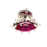 ELEGANT 14CT WHITE GOLD 2 STONE SYNTHETIC RUBY STUD EARRINGS