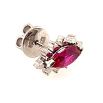 14ct White Gold & Ruby Handmade Stud Earrings