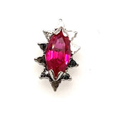 14ct White Gold & Ruby Handmade Stud Earrings