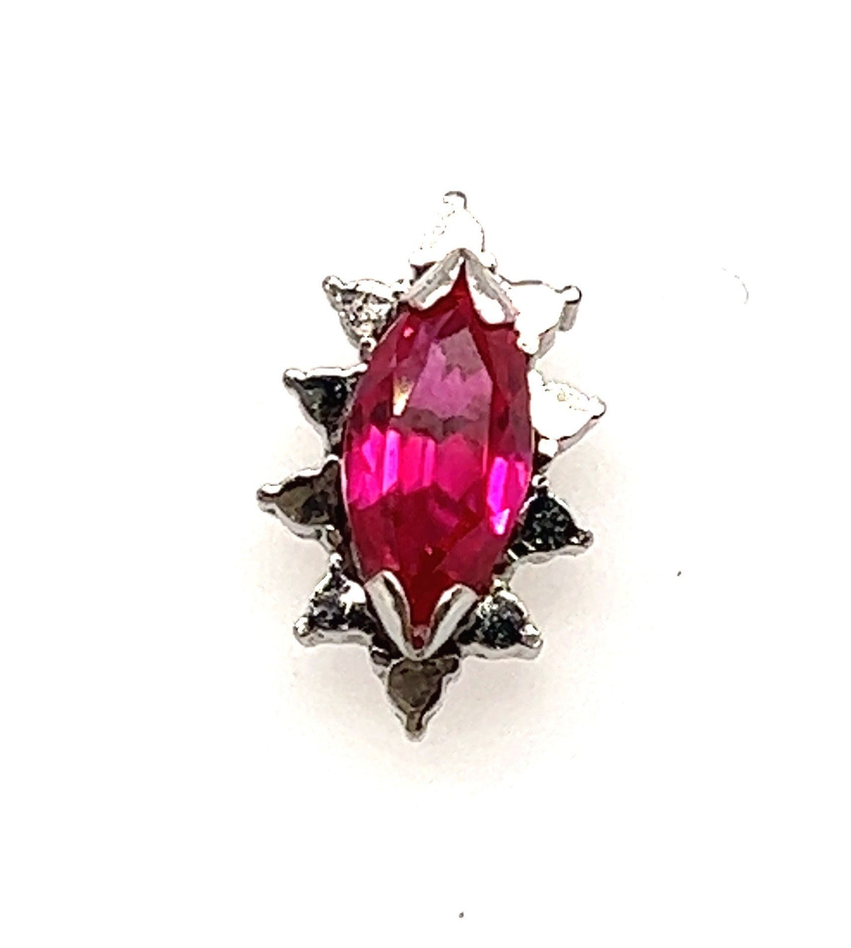 14ct White Gold & Ruby Handmade Stud Earrings