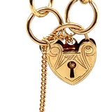 9ct Yellow Gold Gate Bracelet with Engraved Padlock Clasp & Safety Chain