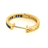 Stunning 18ct Yellow Gold Sapphire and Diamond Huggie Style Earrings