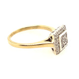Elegant Yellow and White Gold Diamond Ring (Size US 7 1/2 | UK/AU P)