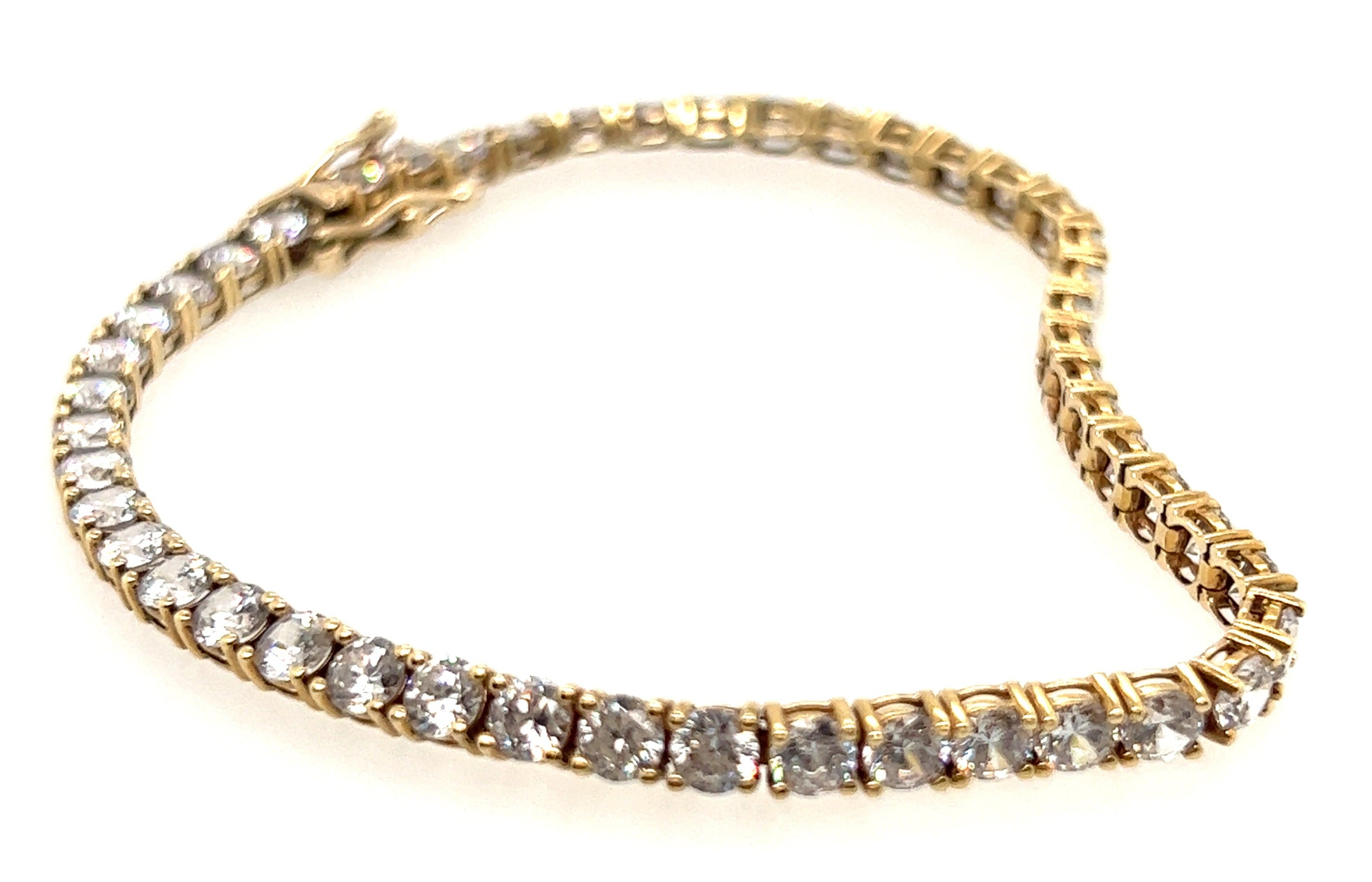 10ct Yellow Gold & Cubic Zirconia Tennis Bracelet