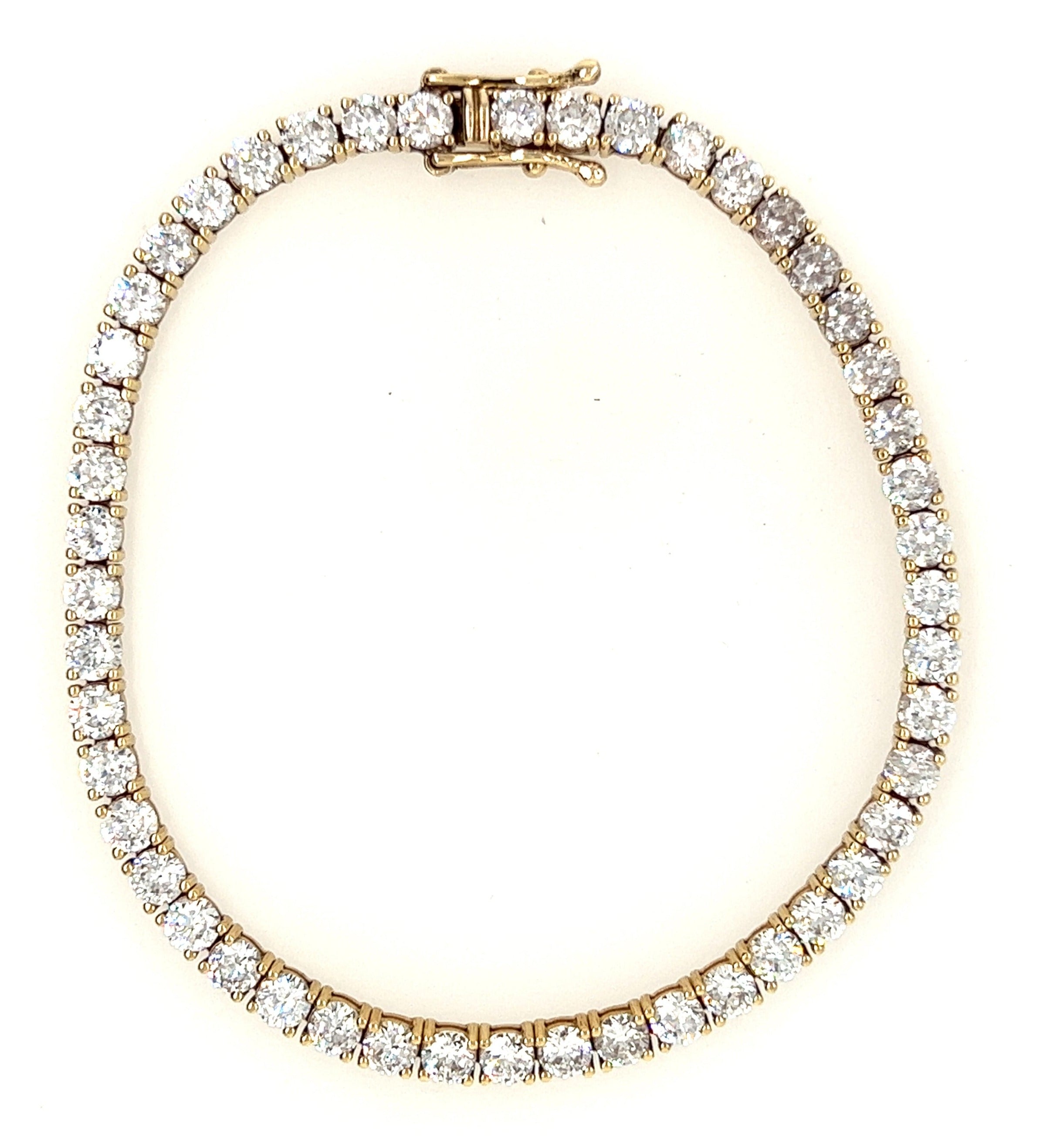 10ct Yellow Gold & Cubic Zirconia Tennis Bracelet