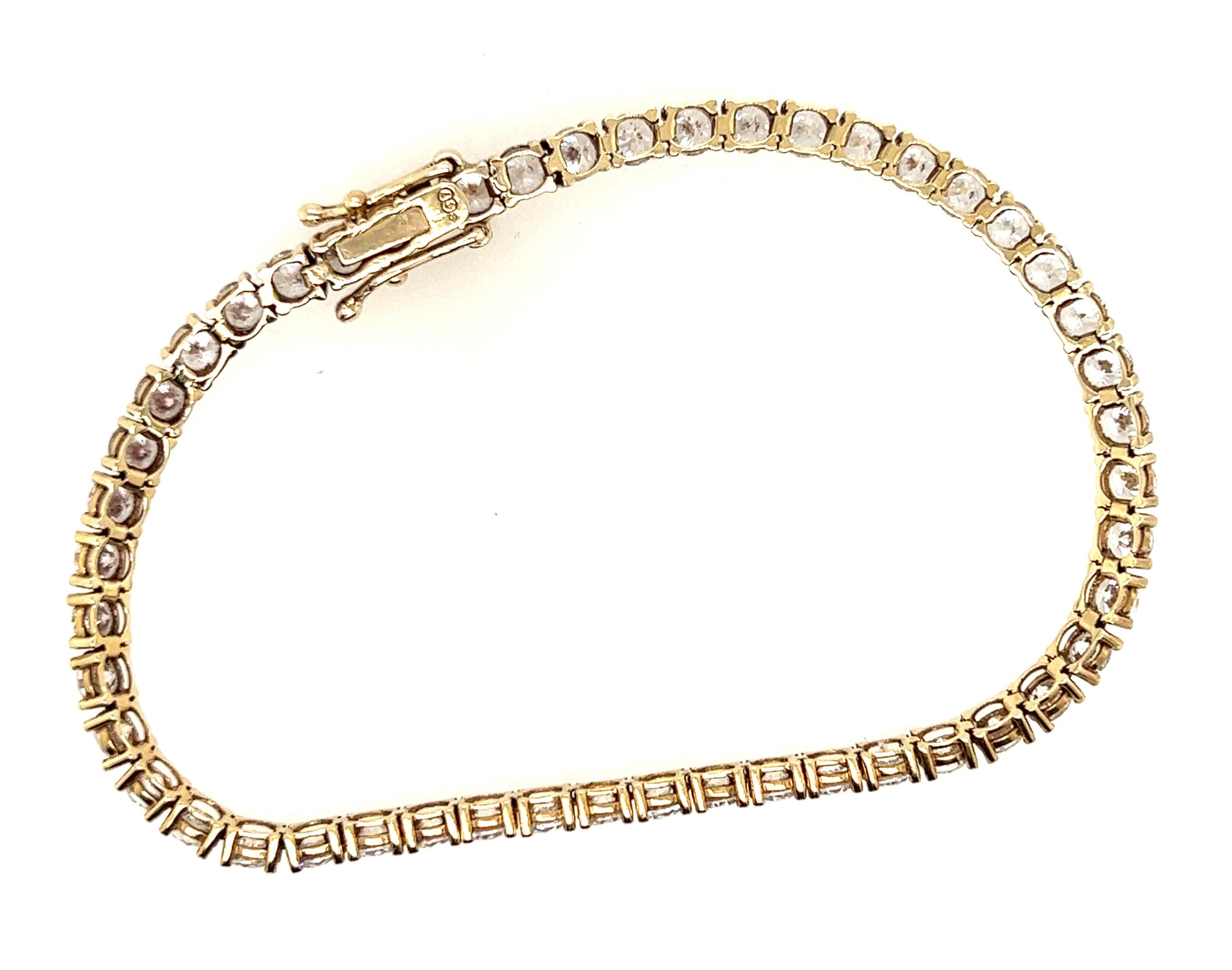 10ct Yellow Gold & Cubic Zirconia Tennis Bracelet