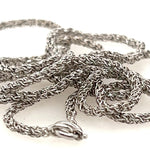 18ct White Gold Chain Necklace Braided Link Chain