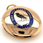 18ct Yellow Gold Opening Locket Brooch Pendant with Enamelled Feature on the Front