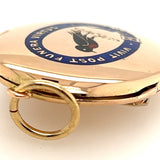 Pressed and Assembled Oval Yellow Gold Opening Brooch Pendant Locket
