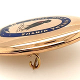 Pressed and Assembled Oval Yellow Gold Opening Brooch Pendant Locket