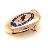 Pressed and Assembled Oval Yellow Gold Opening Brooch Pendant Locket
