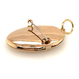 Pressed and Assembled Oval Yellow Gold Opening Brooch Pendant Locket