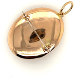 Pressed and Assembled Oval Yellow Gold Opening Brooch Pendant Locket