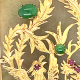 Jade, Opal, Red Coral, Ruby, and Amethyst Dragon Pendant