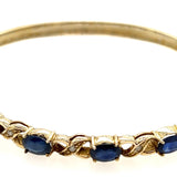 14ct Yellow Gold Sapphire & Diamond Hinged Bangle