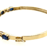 14ct Yellow Gold Sapphire & Diamond Hinged Bangle