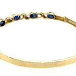 14ct Yellow Gold Sapphire & Diamond Hinged Bangle