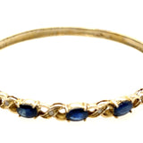 14ct Yellow Gold Sapphire & Diamond Hinged Bangle