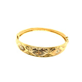 Elegant 18ct Yellow Gold Engraved Hinged Bangle – A Timeless Investment in Luxury