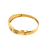 Elegant 18ct Yellow Gold Engraved Hinged Bangle – A Timeless Investment in Luxury