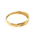 Elegant 18ct Yellow Gold Engraved Hinged Bangle – A Timeless Investment in Luxury