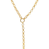 9ct Yellow & White Gold Cable Link Chain Necklace with White Gold Drop Centrepiece