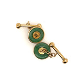 Jade and 14ct Yellow Gold Cuff Links