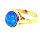 Stunning 18ct Yellow Gold Opal Ring – Featuring a Beautiful Blue/Green Crystal Opal Doublet