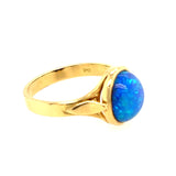 Stunning 18ct Yellow Gold Opal Ring – Featuring a Beautiful Blue/Green Crystal Opal Doublet