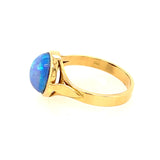 Stunning 18ct Yellow Gold Opal Ring – Featuring a Beautiful Blue/Green Crystal Opal Doublet