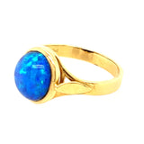 Stunning 18ct Yellow Gold Opal Ring – Featuring a Beautiful Blue/Green Crystal Opal Doublet