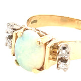 Stunning 9ct Yellow and White Gold Opal and Diamond Ring – A Dazzling Pre-Loved Treasure!