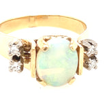 Stunning 9ct Yellow and White Gold Opal and Diamond Ring – A Dazzling Pre-Loved Treasure!